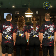 Load image into Gallery viewer, Personalized Wolf Yin-Yang 8 &amp; 9 Ball Billiard Shirt For Women, Billiard Team Jersey Polo &amp; 1/4 Zip TDM5470