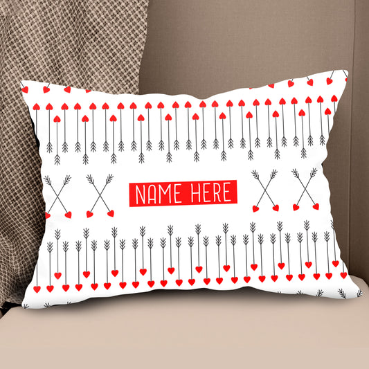 Cute Archery Arrow Custom Name White Pillows, Best Valentine Gifts Ideas TDM0914