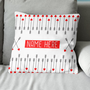 Cute Archery Arrow Custom Name White Pillows, Best Valentine Gifts Ideas TDM0914