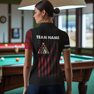 Retro Grunge Canada Flag 8 Ball Pool Billiard Shirt For Women Custom Patriotic Billiard Team Jersey TDM3428