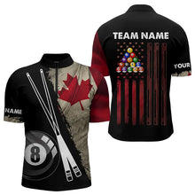 Load image into Gallery viewer, Retro Grunge Canada Flag 8 Ball Pool Billiard Shirt For Men Custom Patriotic Billiard Team Jersey TDM3428