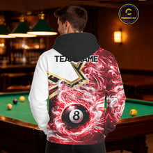 Load image into Gallery viewer, Red 8 Ball Flame Smoke Golden Billiard Hoodie For Men And Women Custom 8 Ball Pool Hoodie Jersey TDM5736