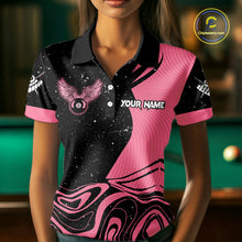 Load image into Gallery viewer, Black And Pink Funny Pool Balls Heart Billiard Shirt For Women Custom Valentine Billiard Jersey TDM5741