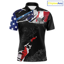 Load image into Gallery viewer, American Flag 8 Ball Aim Shoot Swear Repeat Men's Billiard Shirt Custom Pool Jersey Polo &amp; 1/4 Zip TDM5928