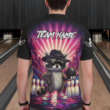 Load image into Gallery viewer, Pink Funny Raccoon Bowling Jersey For Men Custom Graffiti Bowling Shirt Team Polo &amp; 1/4 Zip TDM6092
