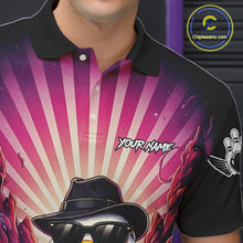 Load image into Gallery viewer, Pink Funny Duck Bowling Jersey For Men Custom Graffiti Bowling Shirt Team Polo &amp; 1/4 Zip Shirt TDM6094