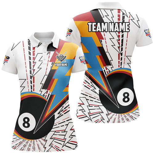 Personalized 8 Ball Pool Women Billiard Shirts Custom Unique Colorful Jerseys Billiard Team Shirts TDM2027