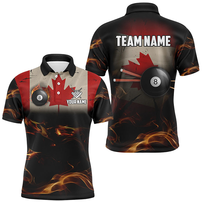 Personalized Canada Flag Vintage Smoke Billiard Shirts For Men, Patriotic Billiard Team Jerseys TDM2500