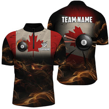 Load image into Gallery viewer, Personalized Canada Flag Vintage Smoke Billiard Shirts For Men, Patriotic Billiard Team Jerseys TDM2500