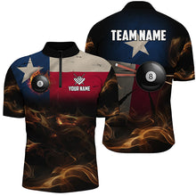 Load image into Gallery viewer, Personalized Texas Flag Vintage Smoke Billiard Shirts For Men, Patriotic Billiard Team Jerseys TDM2501