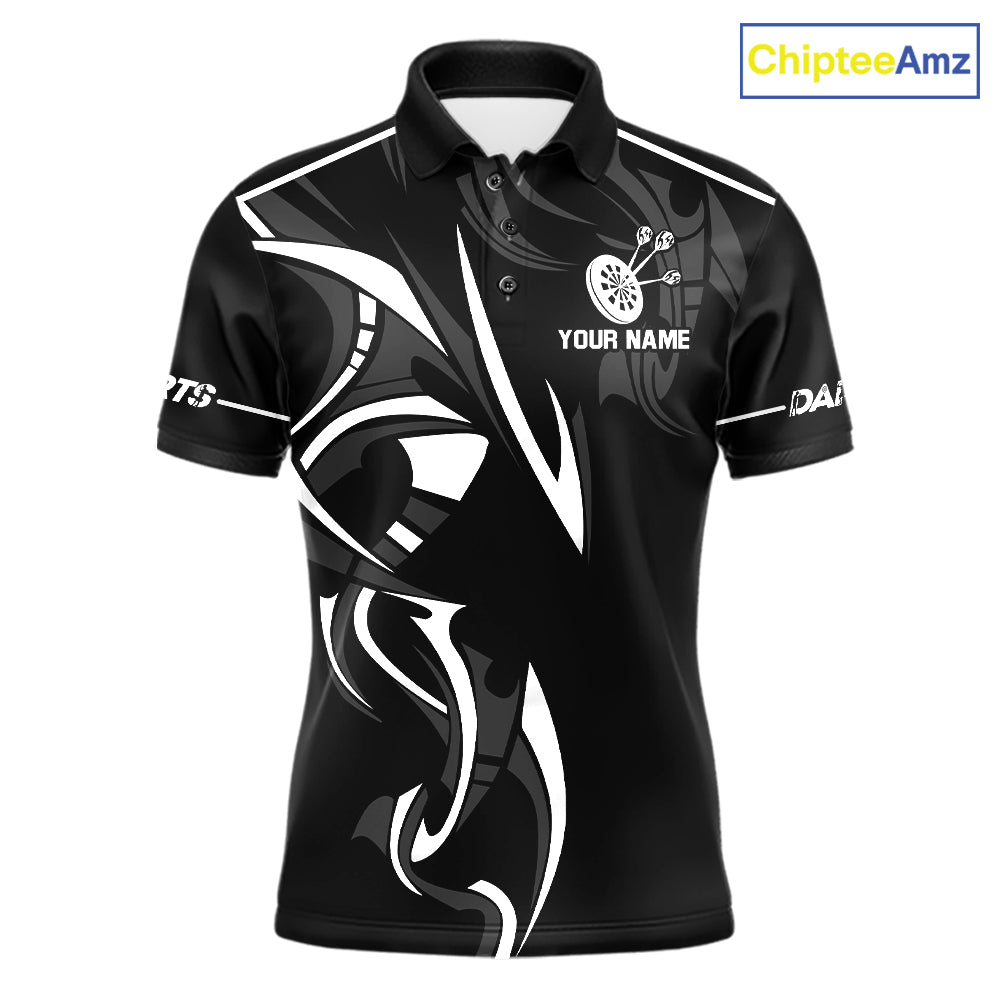Black And White Dartboard Crown Dart Shirts For Men Custom Dart Jersey Team Polo & Quarter Zip TDM7524