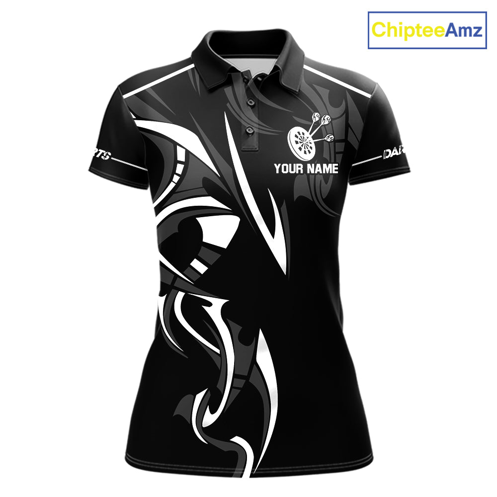 Black And White Dartboard Crown Dart Shirts For Women Custom Dart Jersey Team Polo & Quarter Zip TDM7524