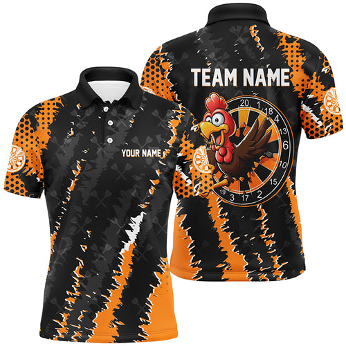 Funny Turkey Custom Orange Black Darts Shirts For Men, Thanksgiving Darts Jerseys, Darts Gifts TDM2758