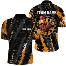 Load image into Gallery viewer, Funny Turkey Custom Orange Black Darts Shirts For Men, Thanksgiving Darts Jerseys, Darts Gifts TDM2758