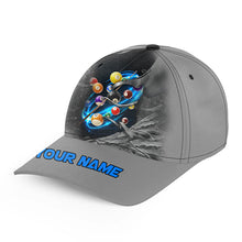 Load image into Gallery viewer, Personalized Blue Billiard Balls Lightning Baseball Cap For Pool Player Custom 3D Billiard Hats TDM3735