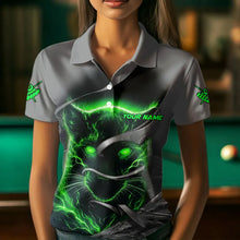 Load image into Gallery viewer, Personalized Panther Lightning 3D Billiard Balls Pool Shirts For Women, Billiard League Jersey |Green TDM3736
