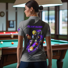 Load image into Gallery viewer, Personalized Panther Lightning 3D Billiard Balls Pool Shirts For Women, Billiard League Jersey|Purple TDM3737