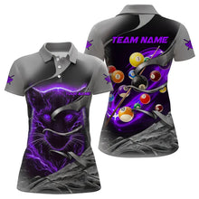 Load image into Gallery viewer, Personalized Panther Lightning 3D Billiard Balls Pool Shirts For Women, Billiard League Jersey|Purple TDM3737