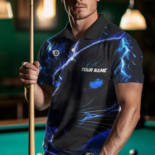 Load image into Gallery viewer, Personalized Blue 8 Ball Pool Panther 3D Billiard Shirts For Men, Team League Billiard Jerseys TDM3738