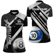 Load image into Gallery viewer, Personalized Black Jerseys Billiard 8 Ball &amp; 10 Ball Women Pool Shirts Custom Unique Billiard Uniform TDM2038