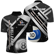 Load image into Gallery viewer, Personalized Black Jerseys Billiard 8 Ball &amp; 10 Ball Men Pool Shirts Custom Unique Billiard Uniform TDM2038