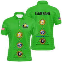 Load image into Gallery viewer, Customized Billiard 8 Ball 9 &amp; Ball 10 Ball Shirts For Men, Unique Team Jersey Green Billiard Shirt TDM2255