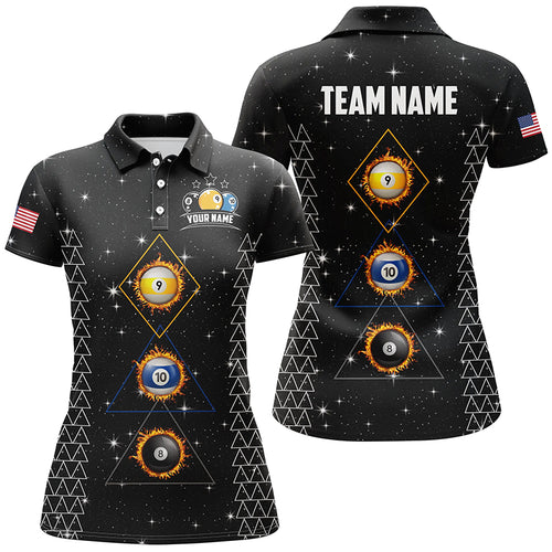 Custom Galaxy Billiard 8 Ball 9 & Ball 10 Ball Shirts For Women, Unique Team Jersey Billiard Shirts TDM2256