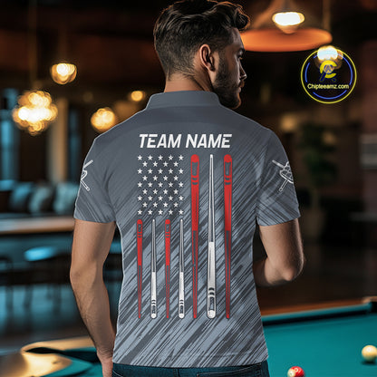 Personalized Billiard US Flag 9 Ball Pool Shirt For Men, Billiard Team Jersey Polo & 1/4 Zip TDM5218