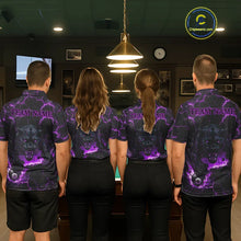 Load image into Gallery viewer, Purple 8 Ball Panther Fire Billiard Shirt For Men Custom Pool Team Shirt, Billiard League Jersey TDM5485