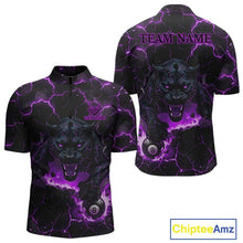 Load image into Gallery viewer, Purple 8 Ball Panther Fire Billiard Shirt For Men Custom Pool Team Shirt, Billiard League Jersey TDM5485