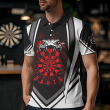 Load image into Gallery viewer, Personalized Black White Cobra Snake Dart Shirts For Men Custom Team Outfit Darts Jerseys | Red TDM3586