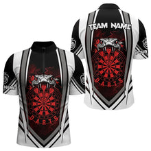Load image into Gallery viewer, Personalized Black White Cobra Snake Dart Shirts For Men Custom Team Outfit Darts Jerseys | Red TDM3586