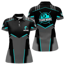 Load image into Gallery viewer, Billiard Jerseys For Women Custom Polo &amp; 1/4 Zip Billiard Shirts, Team Pooler Short Sleeve |Turquoise TDM3741