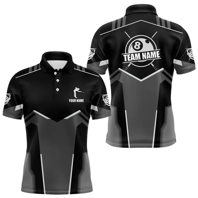 Billiard Jerseys For Men Custom Polo & Quarter-Zip Billiard Shirts, Team Pooler Short Sleeve |White TDM3742