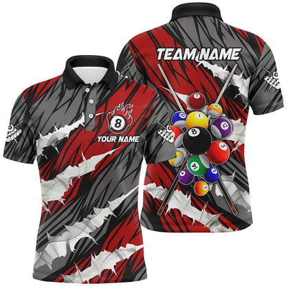 Personalized Multicolor Billiard Balls 3D Billiard Polo Shirts Custom Unique Billiard Uniform TDM1632