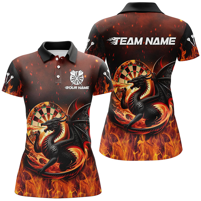 Dartboard Fire Flame Custom 3D Printed Dragon Darts Shirts For Women, Uniform For Dart Team Player TDM1840
