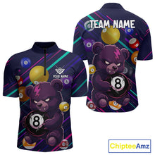Load image into Gallery viewer, Personalized Funny Bear 8 Ball Billiard Shirt For Men Custom Billiard Jersey, Pool Team Shirts TDM5234
