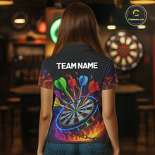 Load image into Gallery viewer, Colorful Neon Flame Darts Shirt For Women Custom Funny Darts Team Jersey Polo &amp; Quarter Zip TDM5500