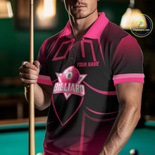 Load image into Gallery viewer, Personalized Black And Pink 8 Ball Pool Valentine Billiard Shirt For Men Custom Billiard Gifts TDM5747