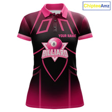 Load image into Gallery viewer, Personalized Black And Pink 8 Ball Pool Valentine Billiard Shirt For Women Custom Billiard Gifts TDM5747