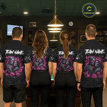 Load image into Gallery viewer, Personalized Pink 8 Ball Skull Roses Billiard Shirt For Men Custom Valentine Billiard Gifts TDM5750
