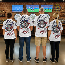 Load image into Gallery viewer, White Grunge American Flag Darts Shirt For Women Custom Patriotic Darts Team Jersey Polo &amp; 1/4 Zip TDM5958