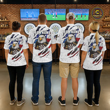 Load image into Gallery viewer, Custom Eagle Darts Jersey For Men, Grunge American Flag Patriotic Darts Team Shirt Polo &amp; 1/4 Zip TDM5959