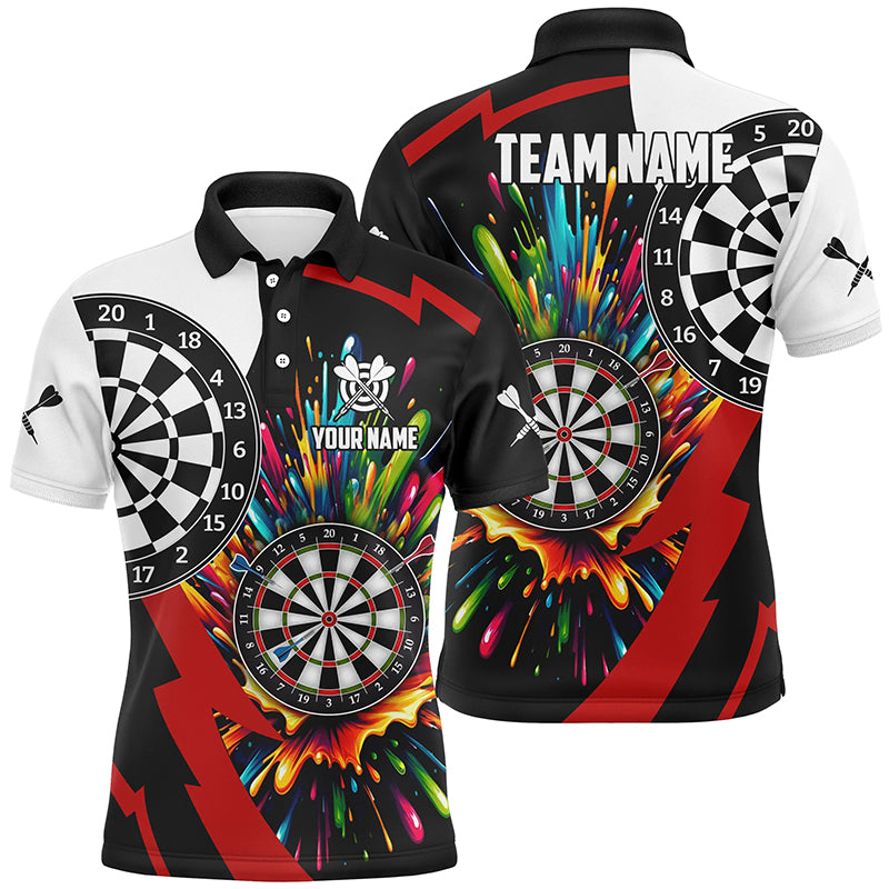 Personalized Colorful Dartboard Men Darts Polo Shirts Custom Name Unique Darts Team Jerseys TDM1268