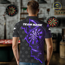 Load image into Gallery viewer, Purple Dartboard Ligthning Darts Shirt For Men Custom Darts Jersey Team Polo &amp; Quarter Zip TDM6111