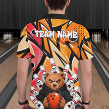 Load image into Gallery viewer, Personalized Funny Bear Graffiti Bowling Jersey For Men, Custom Bowling Team Shirts Polo &amp; 1/4 Zip TDM6548