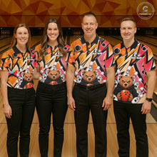 Load image into Gallery viewer, Personalized Funny Bear Graffiti Bowling Jersey For Women, Custom Bowling Team Shirts Polo &amp; 1/4 Zip TDM6548