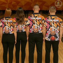 Load image into Gallery viewer, Personalized Funny Bear Graffiti Bowling Jersey For Women, Custom Bowling Team Shirts Polo &amp; 1/4 Zip TDM6548