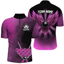 Load image into Gallery viewer, Personalized Pink Billiard 8 Ball Wings Custom Men Billiard Shirts, 8 Ball Pool Pink Jerseys TDM1843