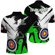 Load image into Gallery viewer, Personalized Grunge Archery Polo And 1/4 Zip Shirts For Men Custom Archery Team Jerseys |Green TDM2055